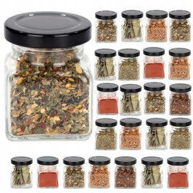    24x Üveg edények fűszerekhez 120 ml-es üvegek befőttesüvegek lekvár