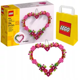    LEGO Creator 40638 szív alakú dísz + LEGO papírzacskó 6315786 sárga 24x8x18 cm