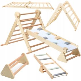   MAMABRUM Fa játszótér 3 az 1-ben létrafal Piklera háromszög