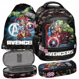    Avengers Paso többrekeszes iskolai hátizsák fekete, Piros árnyalatai, Kék árnyalatai, Zöld árnyalatai, Többszínű 18 l
