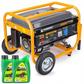   Helyhez kötött egyfázisú áramfejlesztő Powermat 3000 W benzin