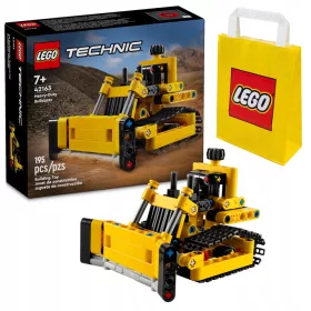    LEGO Technic különleges műveletek buldózer 42163 + LEGO papírzacskó 6315786 sárga 24x8x18 cm