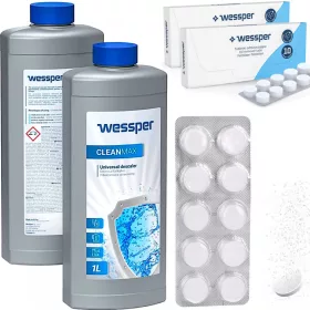    Wessper Cleanmax 1 l vízkőoldó + zsíroldó tabletta Wessper CleanOil WES078 eszpresszógéphez 10 x 2 g