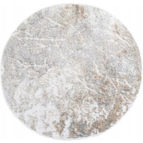    GLAMOUR SZŐNYEG BÉZS SZOBÁS PUHA KEREK DIVATOS MINTÁS MÁRVÁNY 120cm SZÜRKE