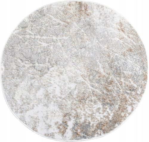  GLAMOUR SZŐNYEG BÉZS SZOBÁS PUHA KEREK DIVATOS MINTÁS MÁRVÁNY 120cm SZÜRKE