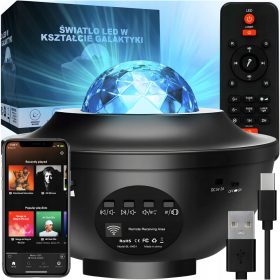    STARS PROJECTOR SKY PROJECTOR LED ÉJSZAKAI LÁMPA BLUETOOTH HANGSZÓRÓ TÁVIRÁNYÍTÓ