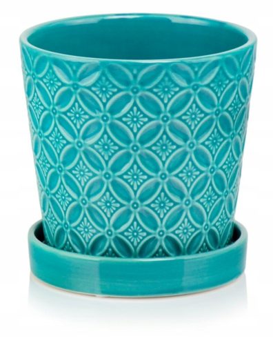  Polnix virágcserép 15 cm x 15 x 15 cm átmérő 15 cm kerámia kék árnyalatok, zöld árnyalatok