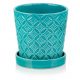  Polnix virágcserép 15 cm x 15 x 15 cm átmérő 15 cm kerámia kék árnyalatok, zöld árnyalatok