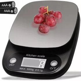    ARSA GO konyhai mérleg 0,1 g AKKUMULÁTOR AJÁNDÉK GRAM UNCIA KARÁT GRAM fekete 5 kg