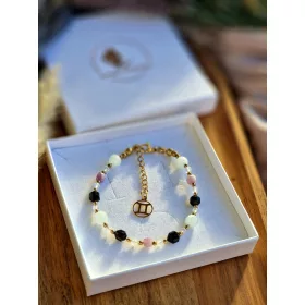    Természetes kövekből készült NŐI karkötő az Ikrek csillagjegyhez