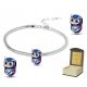  Ezüst karkötő 19-22cm + CHARMS OWL OWL HEART ajándék BC357