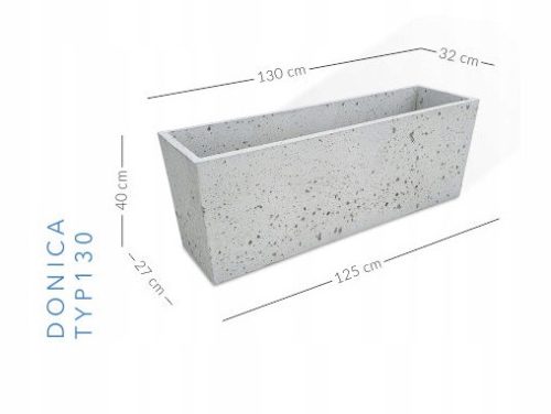 Virágcserepek - PASOŃ virágcserép 130 cm x 32 x 40 cm beton