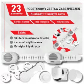    BIZTONSÁGI MÁGNESES ZÁR BÚTORSZEKRÉNYEKHEZ ZÁROK GYERMEKEKNEK 23 DB