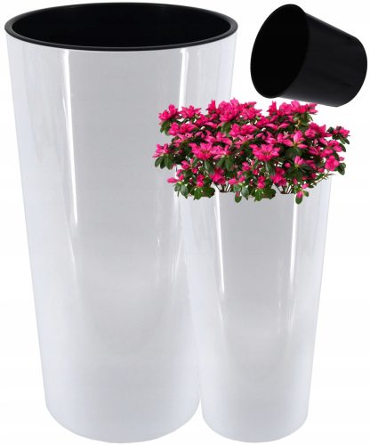 Virágcserepek - Prosperplast virágcserép 30 cm x 30 x 57 cm átmérőjű 30 cm műanyag fehér