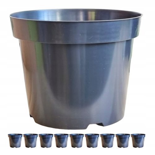  Virágcserép DonKwiat 32,5 cm x 32,5 x 25,5 cm átmérő 32 cm műanyag fekete