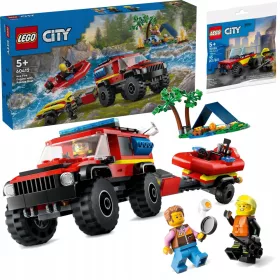    60412 4X4 TŰZTEherautó mentőcsónakkal + LEGO City 30585 City