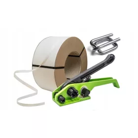   16 mm-es CSOMAGOLÓ KÉSZLET a csomagok raklapra rögzítéséhez