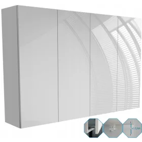    Fürdőszoba szekrény 120x80 (60+60) függeszthető szekrény fürdőhöz, fehér