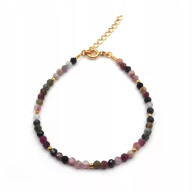    Karkötő természetes kő színű turmalin 3mm ezüst 925 24K