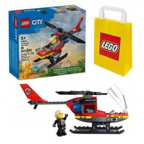    LEGO City 60411 tűzoltó helikopter + papírtáska LEGO 6315786 sárga 24x8x18 cm