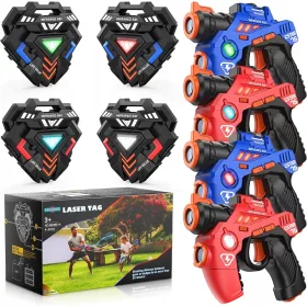    LÉZERPISZTEL PAINTBALL LÉZER TAG FÉNYPUSKA 4 ÜZEMMÓD KÉSZLET × 4