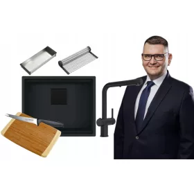   Franke Kanon egytálos mosogató, fekete gránit + 2 egyéb termék