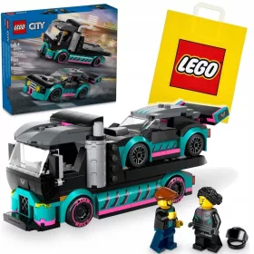   LEGO City 60406 Kamión se závodním autem + VP LEGO papírzacskó közepes 41cmx34cmx11cm AJÁNDÉKTÁSKA