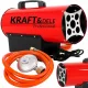 Kraft&Dele gázfűtő 15 kW + kesztyű, munkakesztyű, vamp, pár, 24 óra (1467)