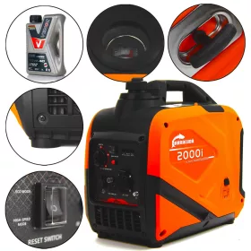   Hordozható egyfázisú áramfejlesztő Barracuda 2000 W benzin