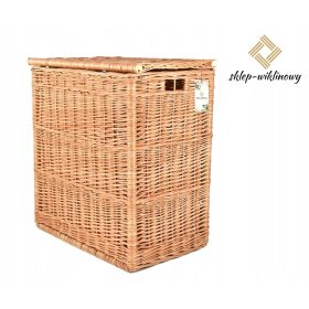   Ruhakosár - Szabadon álló szennyeskosár Sklep Wiklinowy 37l, barna és bézs árnyalatai