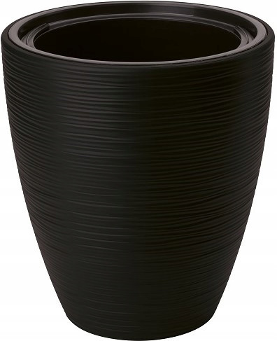  Forma-Műanyag virágcserép 38,5 cm x 38,5 x 42 cm átmérő 38,5 cm műanyag fekete