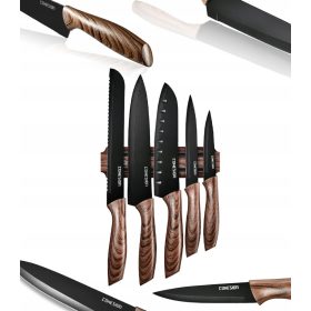   Késkészletek - 5 RÉSZES SZÉNACÉL KÉS KÉSZLET MÁGNESES SZÍV SZUPER ÉLES