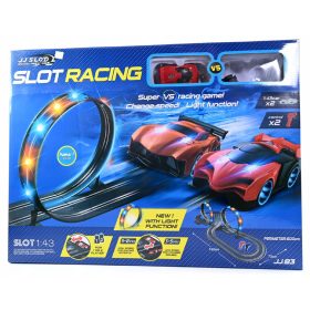    VERSENYPÁNYA AUTÓK TÁVIRÁNYÍTÓVAL 2 AUTÓ 2. ÚTVONAL HOSSZÚ 500 cm