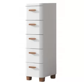   FEHÉR FÜRDŐSZOBAI SZEKRÉNY FIÓKKKAL 5 FIÓK MAGAS KESÉK 25cm RG16