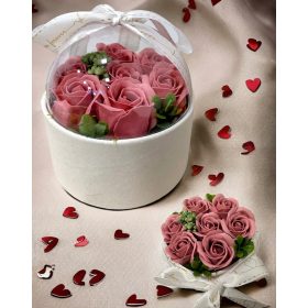   Virág dekoráció - VIRÁGDOBOZ SZAPPAN VIRÁGOK VIRÁGCSOKOR DOBOZBAN