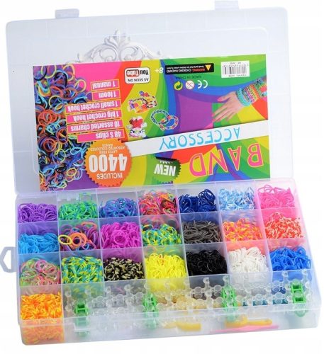  Nagy XXL-es Lumi Bands karkötőkészítő készlet, 4400 alkatrész