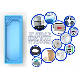 Baslux téglalap alakú medence 1000 x 375 cm