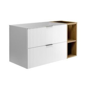    Fürdőszoba szekrény mosdókagylóhoz 100 fehér hornyolt MDF előlap