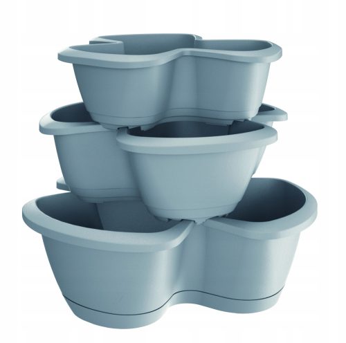  Prosperplast virágcserép 47 cm x 47 x 40,5 cm átmérő 47 cm műanyag szürke és ezüst árnyalatok
