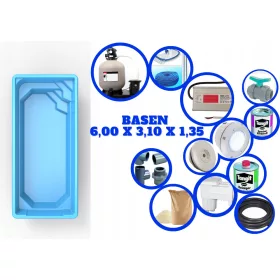 Baslux téglalap alakú medence 600 x 310 cm