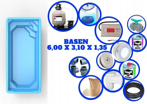 Baslux téglalap alakú medence 600 x 310 cm