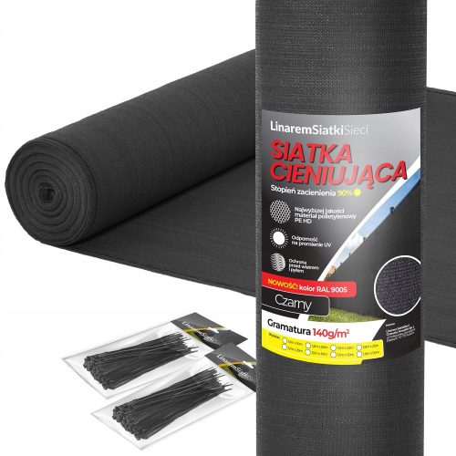 Ernyőháló 140g Linarem SiatkiSieci fekete 1,5m x 50m