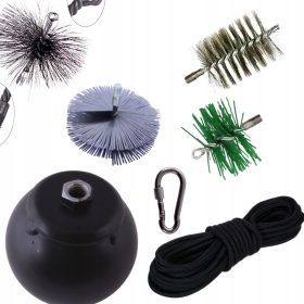    Kéményseprő készlet a kémény tisztításához, golyós kefe 2,5 kg, KÖTÉKKEFE