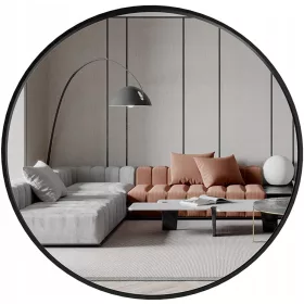  KEREK TETÉSI FALI TÜKÖR, FÉM KERETES, 60 CM