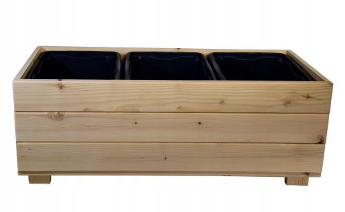 Virágcserepek - Virágcserép 90 cm x 42 x 35 cm natúr fa
