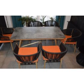   Kerti bútorkészlet - Kerti bútor garnitúra Cilam SP Zoo, fa, modern, fekete, 5 db.