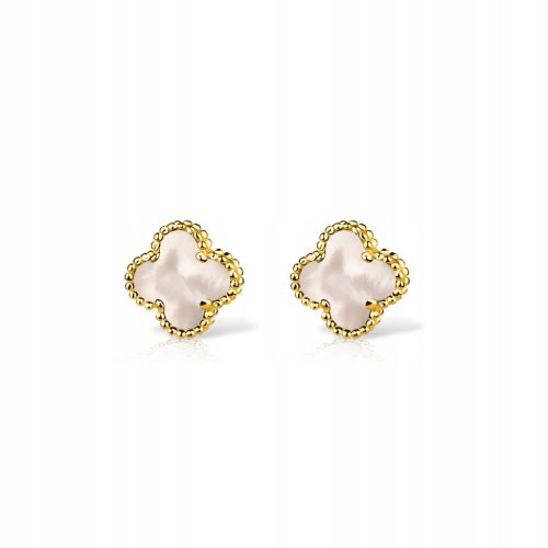  Aranyozott Clover fehér mini fülbevaló
