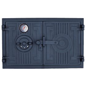   Öntöttvas füstölő kenyér sütőajtó 43x27 PL HŐMÉRŐ 500 FOK