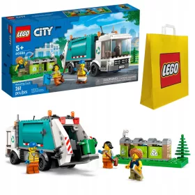    LEGO City 60386 újrahasznosító teherautó + LEGO 6315792 VP PAPÍRZSÁK KÖZEPES M 34X41X10 TE