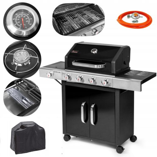  PREMIUM ACTIVA GAS GRILL 4+1 égős BURKOLAT / ÖNTVAS Rács / SZEKRÉNY